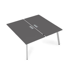 Офисная мебель Арредо (Arredo) Стол системы Бенч, сдвоенный, на 2 рабочих места - конечный 10БДК.289 Романо/Графит 1400x1635x750