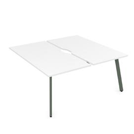 Офисная мебель Arredo Стол системы Бенч, сдвоенный, на 2 рабочих места - конечный 10БДКВ.264 Белый премиум/Klever 1600x1235x750