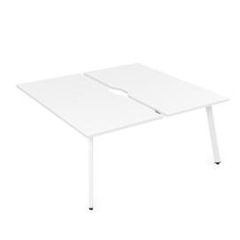 Офисная мебель Arredo Стол системы Бенч, сдвоенный, на 2 рабочих места - конечный 10БДКВ.264 Белый премиум/Белый 1600x1235x750