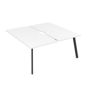 Офисная мебель Arredo Стол системы Бенч, сдвоенный, на 2 рабочих места - конечный 10БДКВ.268 Белый премиум/Черный глянец 1200x1235x750
