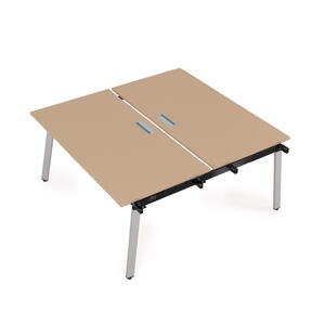 Офисная мебель Arredo Стол системы Бенч, сдвоенный, на 2 рабочих места - начальный 10БДН.264 Romano/Черный глянец 1600x1235x750