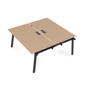 Офисная мебель Arredo Стол системы Бенч, сдвоенный, на 2 рабочих места - начальный 10БДН.264 Mokko/Алюминий матовый 1600x1235x750