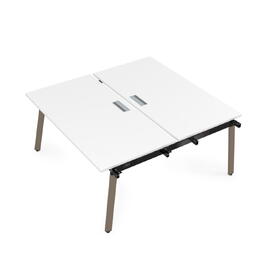 Офисная мебель Arredo Стол системы Бенч, сдвоенный, на 2 рабочих места - начальный 10БДН.264 Белый премиум/Tabaco 1600x1235x750