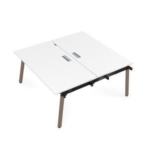 Офисная мебель Arredo Стол системы Бенч, сдвоенный, на 2 рабочих места - начальный 10БДН.264 Белый премиум/Графит 1600x1235x750