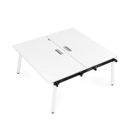 Офисная мебель Arredo Стол системы Бенч, сдвоенный, на 2 рабочих места - начальный 10БДН.264 Белый премиум/Белый 1600x1235x750