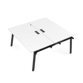 Офисная мебель Arredo Стол системы Бенч, сдвоенный, на 2 рабочих места - начальный 10БДН.264 Белый премиум/Черный 1600x1235x750