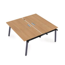 Офисная мебель Arredo Стол системы Бенч, сдвоенный, на 2 рабочих места - начальный 10БДН.264 Romano/Графит 1600x1235x750