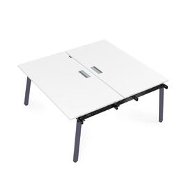 Офисная мебель Arredo Стол системы Бенч, сдвоенный, на 2 рабочих места - начальный 10БДН.268 Белый премиум/Графит 1200x1235x750