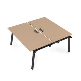 Офисная мебель Arredo Стол системы Бенч, сдвоенный, на 2 рабочих места - начальный 10БДН.289 Mokko/Черный 1400x1635x750