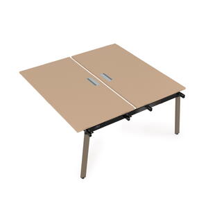 Офисная мебель Arredo Стол системы Бенч, сдвоенный, на 2 рабочих места - средний 10БДС.264 Graphit/Черный глянец 1600x1235x750