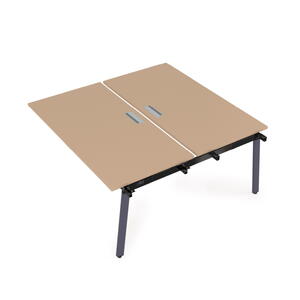 Офисная мебель Arredo Стол системы Бенч, сдвоенный, на 2 рабочих места - средний 10БДС.264 Graphit/Алюминий матовый 1600x1235x750
