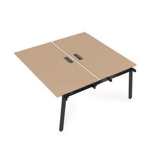 Офисная мебель Arredo Стол системы Бенч, сдвоенный, на 2 рабочих места - средний 10БДС.264 Mokko/Черный глянец 1600x1235x750