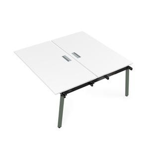 Офисная мебель Arredo Стол системы Бенч, сдвоенный, на 2 рабочих места - средний 10БДС.264 Белый премиум/Tabaco 1600x1235x750