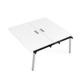 Офисная мебель Arredo Стол системы Бенч, сдвоенный, на 2 рабочих места - средний 10БДС.264 Белый премиум/Алюминий матовый 1600x1235x750