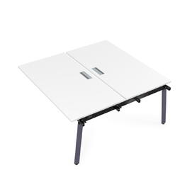 Офисная мебель Arredo Стол системы Бенч, сдвоенный, на 2 рабочих места - средний 10БДС.264 Белый премиум/Графит 1600x1235x750