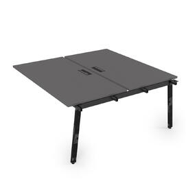 Офисная мебель Arredo Стол системы Бенч, сдвоенный, на 2 рабочих места - средний 10БДС.268 Graphit/Черный глянец 1200x1235x750