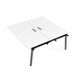 Офисная мебель Arredo Стол системы Бенч, сдвоенный, на 2 рабочих места - средний 10БДС.268 Белый премиум/Klever 1200x1235x750