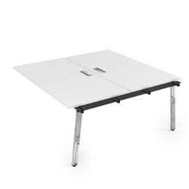 Офисная мебель Arredo Стол системы Бенч, сдвоенный, на 2 рабочих места - средний 10БДС.268 Белый премиум/Металл глянец 1200x1235x750