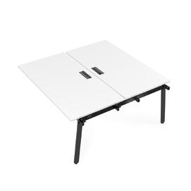 Офисная мебель Arredo Стол системы Бенч, сдвоенный, на 2 рабочих места - средний 10БДС.268 Белый премиум/Черный 1200x1235x750