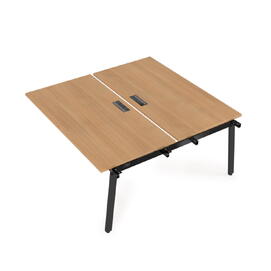 Офисная мебель Arredo Стол системы Бенч, сдвоенный, на 2 рабочих места - средний 10БДС.268 Romano/Черный 1200x1235x750