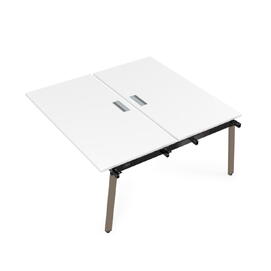 Офисная мебель Arredo Стол системы Бенч, сдвоенный, на 2 рабочих места - средний 10БДС.269 Белый премиум/Tabaco 1400x1235x750