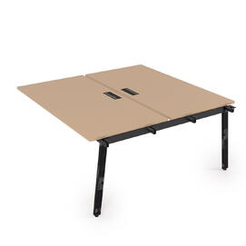 Офисная мебель Arredo Стол системы Бенч, сдвоенный, на 2 рабочих места - средний 10БДС.274 Mokko/Черный глянец 1600x1435x750
