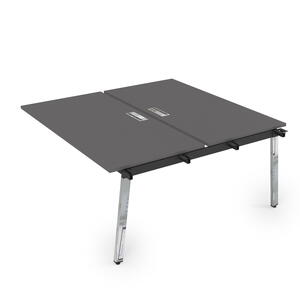 Офисная мебель Арредо (Arredo) Стол системы Бенч, сдвоенный, на 2 рабочих места - средний 10БДС.289 Графит/Айрон вуд 1400x1635x750