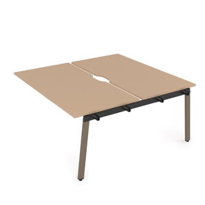 Офисная мебель Arredo Стол системы Бенч, сдвоенный, на 2 рабочих места - средний 10БДСВ.264 Romano/Черный 1600x1235x750