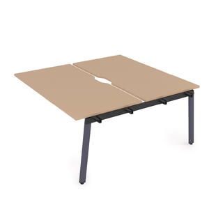 Офисная мебель Arredo Стол системы Бенч, сдвоенный, на 2 рабочих места - средний 10БДСВ.264 Mokko/Черный глянец 1600x1235x750