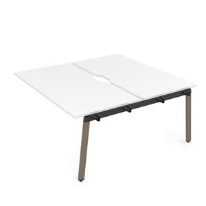 Офисная мебель Arredo Стол системы Бенч, сдвоенный, на 2 рабочих места - средний 10БДСВ.264 Белый премиум/Алюминий матовый 1600x1235x750