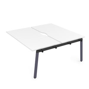Офисная мебель Arredo Стол системы Бенч, сдвоенный, на 2 рабочих места - средний 10БДСВ.264 Белый премиум/Черный глянец 1600x1235x750