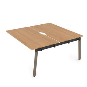 Офисная мебель Arredo Стол системы Бенч, сдвоенный, на 2 рабочих места - средний 10БДСВ.264 Graphit/Iron wood 1600x1235x750