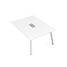 Офисная мебель Arredo Стол системы Бенч, переговорный - конечный 10СПК.124 Белый премиум/Алюминий матовый 1600x1200x750