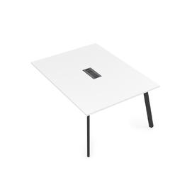 Офисная мебель Arredo Стол системы Бенч, переговорный - конечный 10СПК.124 Белый премиум/Черный 1600x1200x750