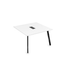 Офисная мебель Arredo Стол системы Бенч, переговорный - конечный 10СПК.124 Белый премиум/Черный глянец 1600x1200x750