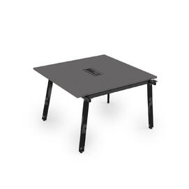 Офисная мебель Arredo Стол системы Бенч, переговорный - начальный 10СПН.124 Graphit/Черный глянец 1600x1200x750