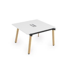 Офисная мебель Arredo Стол системы Бенч, переговорный - начальный 10СПН.124 Белый премиум/Iron wood 1600x1200x750