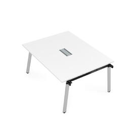 Офисная мебель Arredo Стол системы Бенч, переговорный - начальный 10СПН.124 Белый премиум/Алюминий матовый 1600x1200x750