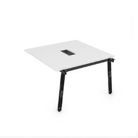Офисная мебель Arredo Стол системы Бенч, переговорный - средний 10СПС.124 Белый премиум/Черный глянец 1600x1200x750