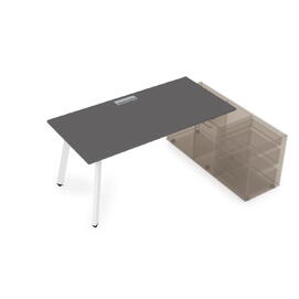Офисная мебель Arredo Стол с тумбой опорной 10СТО.074 Graphit/Белый 1600x700x750