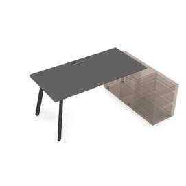 Офисная мебель Arredo Стол с тумбой опорной 10СТО.074 Graphit/Черный 1600x700x750