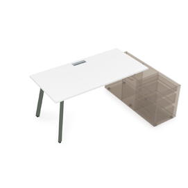 Офисная мебель Arredo Стол с тумбой опорной 10СТО.074 Белый премиум/Klever 1600x700x750