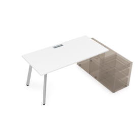 Офисная мебель Arredo Стол с тумбой опорной 10СТО.074 Белый премиум/Алюминий матовый 1600x700x750
