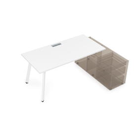 Офисная мебель Arredo Стол с тумбой опорной 10СТО.074 Белый премиум/Белый 1600x700x750