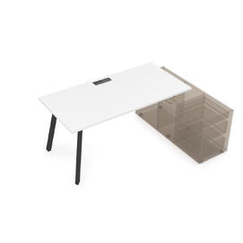 Офисная мебель Arredo Стол с тумбой опорной 10СТО.074 Белый премиум/Черный 1600x700x750