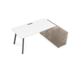 Офисная мебель Arredo Стол с тумбой опорной 10СТО.079 Белый премиум/Klever 1400x700x750