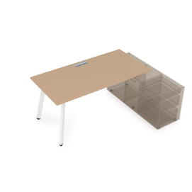 Офисная мебель Arredo Стол системы Бенч, сдвоенный, на 2 рабочих места 10БД.285 Graphit/Алюминий матовый 1800x1635x750