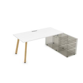 Офисная мебель Arredo Стол с тумбой опорной 10СТО.084 Белый премиум/Iron wood 1600x800x750