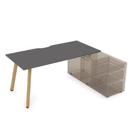 Офисная мебель Arredo Стол с тумбой опорной 10СТОВ.074 Graphit/Iron wood 1600x700x750