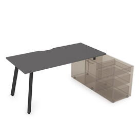Офисная мебель Arredo Стол с тумбой опорной 10СТОВ.074 Graphit/Черный 1600x700x750